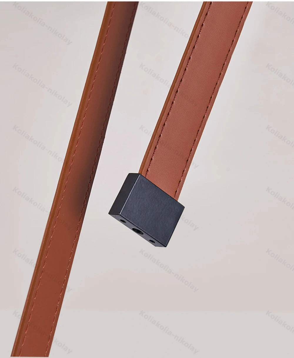 DIY Long Leather Textile Belt Flexible Dimmable LED 2026 Pendant Light Chandelier Lighting Hanging Lamp For Dinning Room