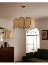 Classical Hanging Chandelier Light Fixture Chinese Cloth Pendant Lamp for Dining Room Kitchen Living Room Bedroom