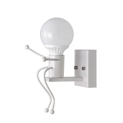 Modern Wall Lamp Iron Cartoon Humanoid Wall Lamps For Living Room Bedroom Nordic Home Decor Bedside Wall Light Bathroom Fixtures