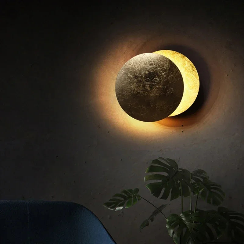 Modern Round Eclipse LED Wall Lamp - Minimalist Indoor Corridor Lighting