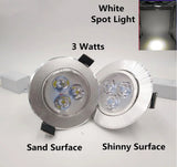Silver White Ultra Bright LED Downlight - 3W Recessed Ceiling Spotlight