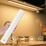 PIR Motion Sensor LED Under Cabinet Lamp Dimmable Rechargeable Night Light Stairs Closet Room Aisle Tube Bar Detector Bulb