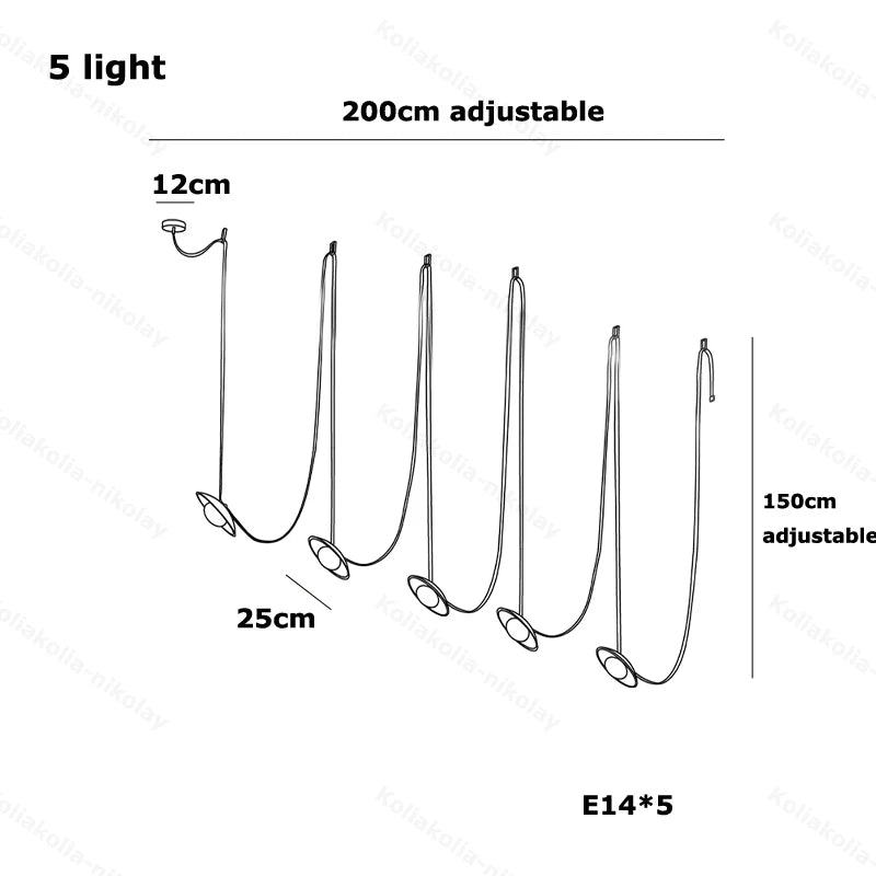 DIY Long Leather Textile Belt Flexible Dimmable LED 2026 Pendant Light Chandelier Lighting Hanging Lamp For Dinning Room