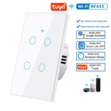WiFi Smart Touch Light Switch (No Neutral Required) - RF433 Remote Wall Switch