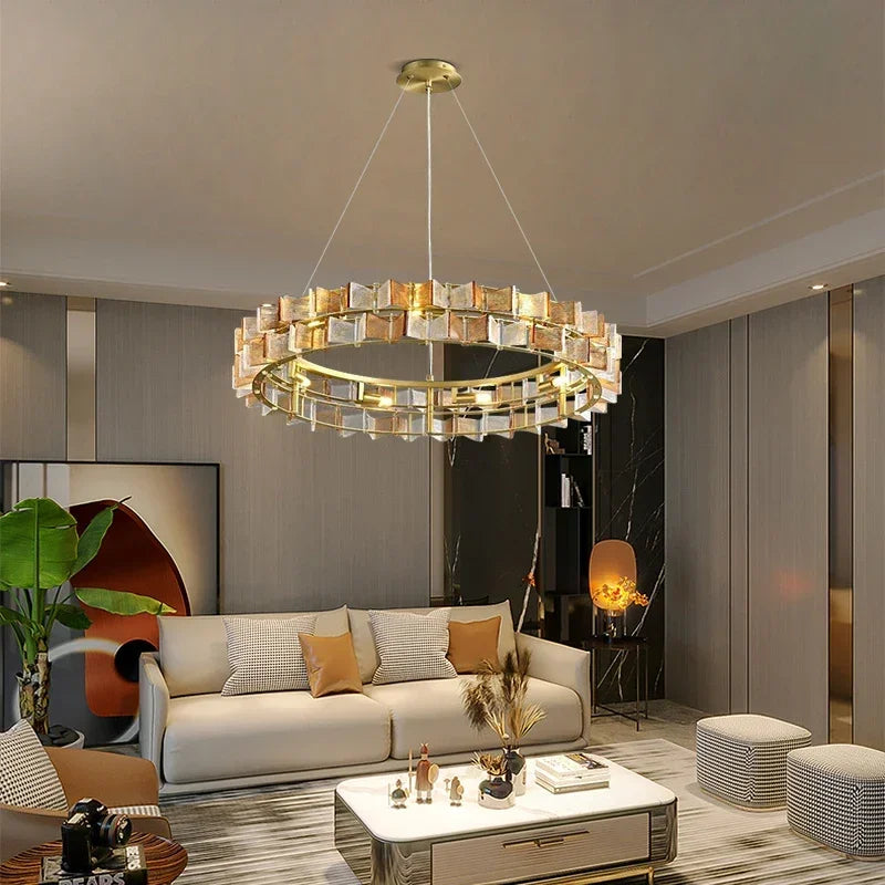 Modern Glass Design Creative Chandelier - Luxury Suspension Light for Living Room