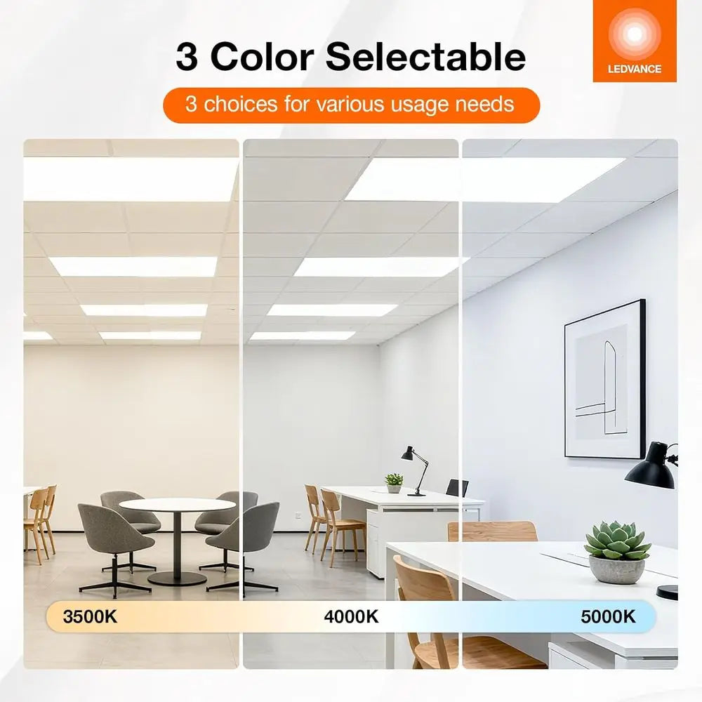 2x4 LED lat Panel Light, Ceiling Light ixture, 30W/35W/45W, Selectable Color 3500K/4000K/5000K, 3300/3850/5000 LMS, Dimmable LED