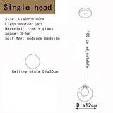 Nordic Creative Round Glass LED Chandelier Applicable To Stair Decoration Decoration Maison Home Decor Interior Lighting