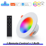 Tuya Bluetooth Smart LED Downlight 10W Smart Life APP LED Lamp Bulb Dimmable RGB RF 2.4G Remote Group Control Led Spot Lights