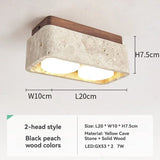 Square Yellow Travertine LED Recessed Ceiling Light - No Main Lamp Grid Spotlight Fixture for Living Room, Bedroom & Hallway