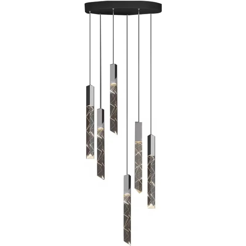 Luxury K9 Crystal LED Pendant Light - Customizable Duplex Staircase Hanging Chandelier Lamp for Living Room, Bedroom, Hotel & Shop