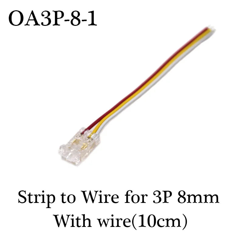 COB LED Wire Connector 5 8 10mm Connection Solderless Mini Buckle FCOB RGB CCT LED Strip Lights 2 3 4 Pin Connector With Wire