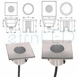 etrnLED Outdoor Garden Lights Waterproof Ground Spot 12V 24V Recessed Exterior Floor Terrace Deck Driveway Lawn Lamp RGB IP68