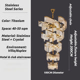 2026 Luxury Customizable Large Chandelier Pendant Light Ceiling Lamp Dimmable K9 Crystal Luster For Staircase Luminaire