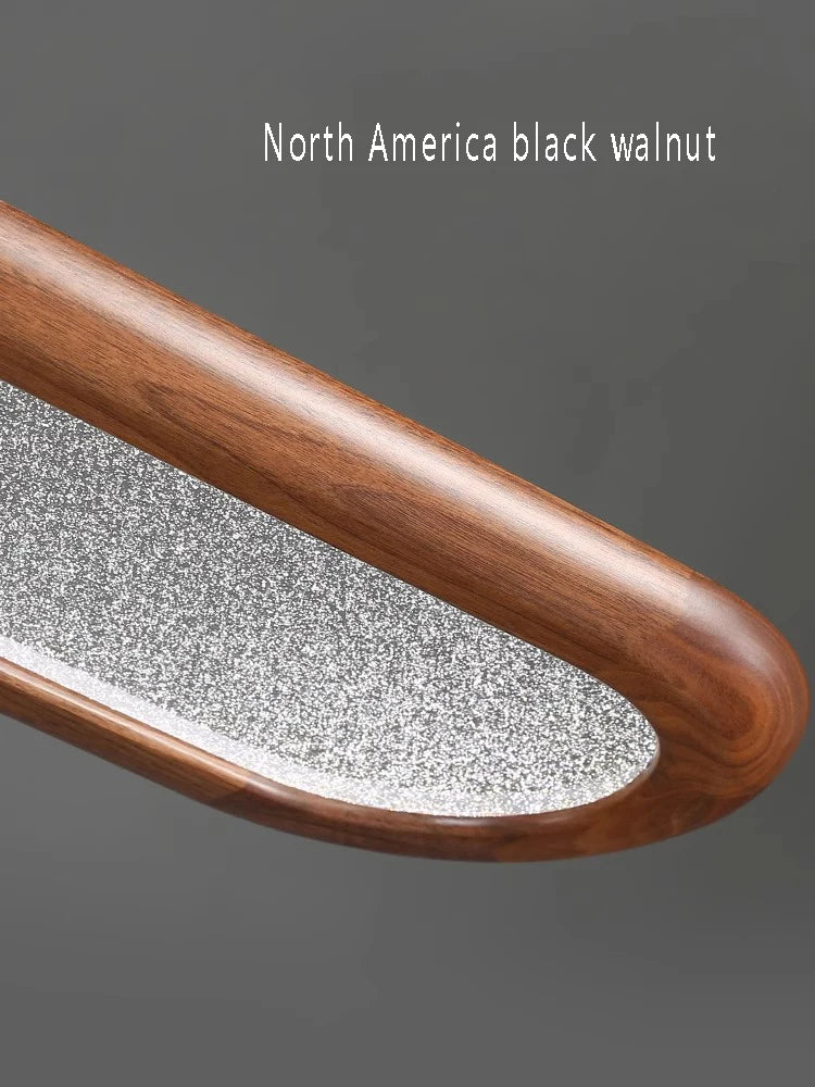 Modern Home Decoration Wooden Ceiling Chandelier Led Black Walnut Long Pendant Lamp for Dining Room Bar
