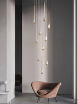 Nordic Style LED Modern Pendent Lamp Suitable For Villa Staircase Pendant Double-Layer Attic Ceiling Lamp Living Room Chandelier