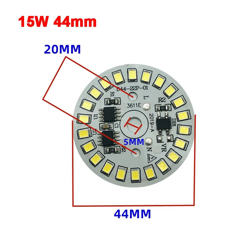 AC 220V Driver-free 2835 SMD Led Chip 3W - 18W 28mm - 120mm Lamp Light Board Bulb Round Light Source