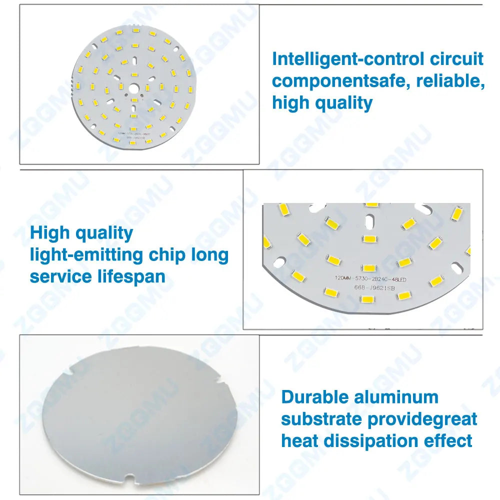 5730 SMD Aluminum LED PCB Board (15W / 18W / 24W, 5–10 Pcs) - DIY Ceiling Light Source Module with 15cm Wire