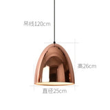 Rose Gold Electroplating Mirror Globe Pendant Lamp - E27 Glass Ball Light