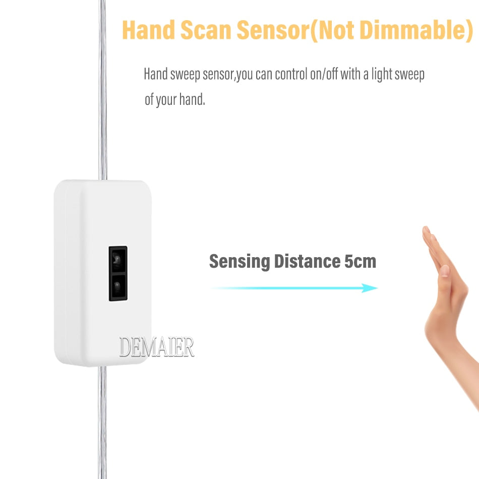 USB LED Flexible Neon Light Strip RF Remote PIR Motion Sensor Stripe Led Lights Kitchen night light cabinet Sweep Waving ON OFF