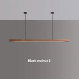 Modern Simple Pendant Lights Wooden Long Linear Hanging Lamp Table LED Light Kitchen Island Lighting Dining Living Room Office