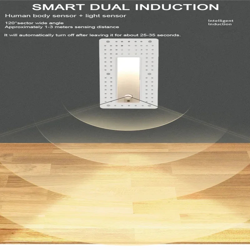 Recessed In Led Stair Light 85-265V Wall Sconce Lighting Step Stairway Aisle Lamps aluminium Basement Passage Footlights