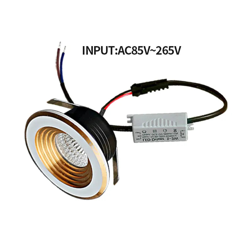 Recessed mini Spotlight 3w LED indoor ceiling light 110v 220 volt Deep anti-glare small downlight  with driver set