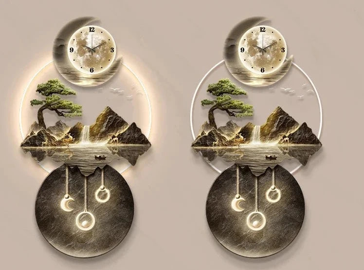 Art Mural Wall Clocks Luxury Interior Aesthetic Creative Wall Watch Minimalist Bedrooms American Relog De Pared Wall Decors