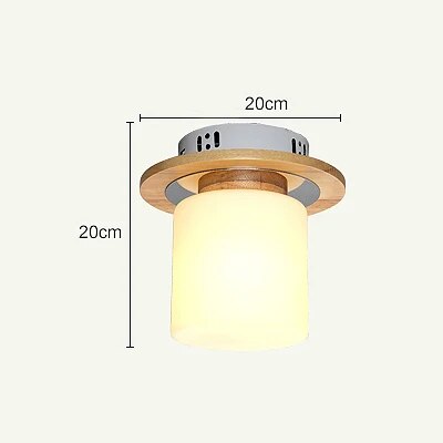 Nordic LED Ceiling Lamp Modern Wood Lights Glass Lamp shape Corridor Aisle Entrance Balcony Ceiling Light Cube Cylinder Luminaire