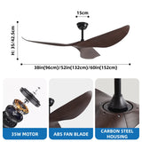 Industrial DC Motor Ceiling Fan - 6-Speed Remote Silent Fan (38/52/60 Inch)