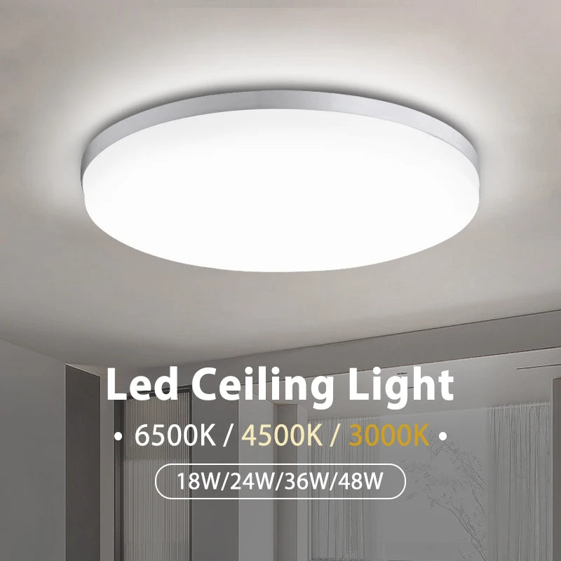 Round Led Ceiling Lamp 48W 24W 18W LED Ceiling Light for Living Room Kitchen Bedroom Lighting