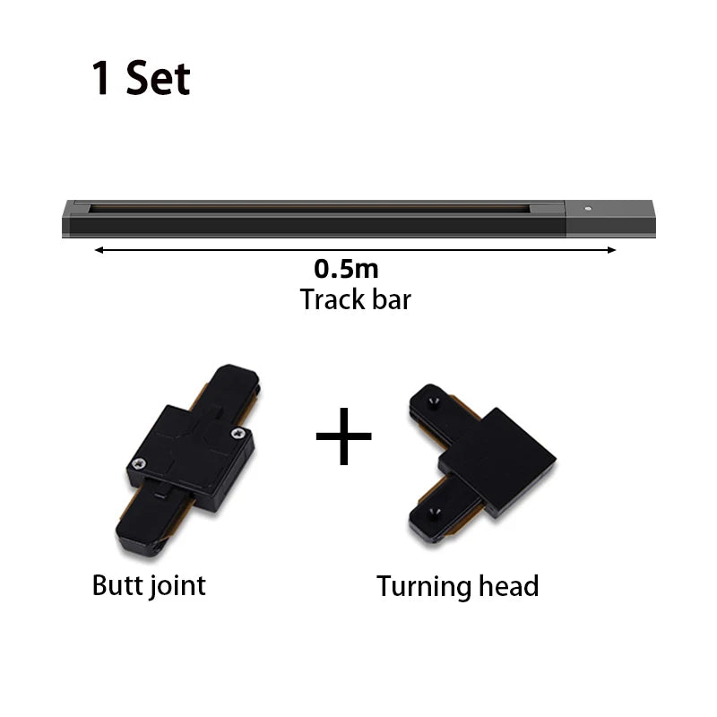 LED Track Light System & Rail Kit - Modern Ceiling Floodlight Spot Lighting Fixture for Living Room, Bedroom, Office & Clothing Store