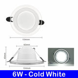 10pcs/lot LED Downlight 6W LED Lamp 220V Spotlight Recessed Round Panel Light 3 Colors Changeable Indoor Lighting Down light