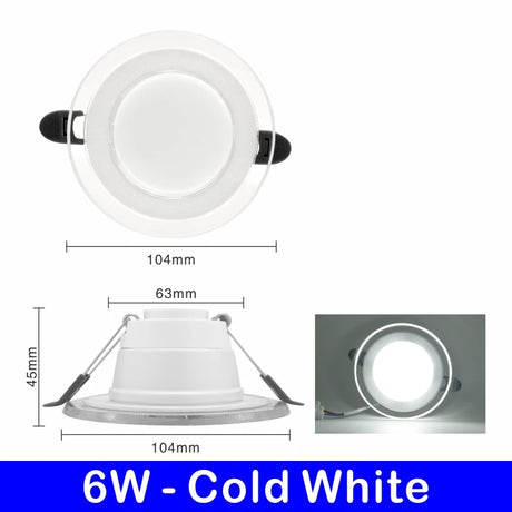10pcs/lot LED Downlight 6W LED Lamp 220V Spotlight Recessed Round Panel Light 3 Colors Changeable Indoor Lighting Down light