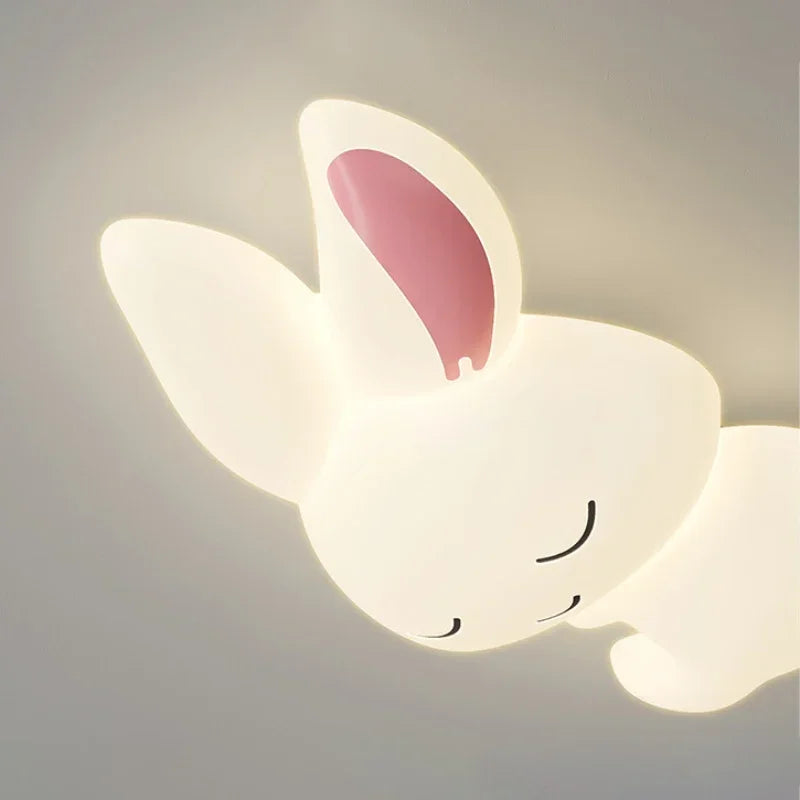 Modern Cute Children's Room Ceiling Lights LED White Rabbit Light Simple Cartoon Princess Room Little Girl Bedroom Decor Ceiling