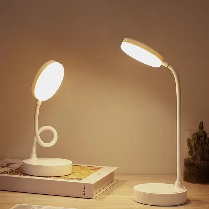 Portable LED Desk Lamp USB Plug in Table Light Support 3 Color Stepless Dimming Eye Protection Bedroom Bedside Lamp