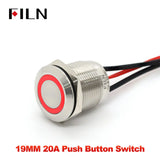19mm 20A Push Button Switch - IP66 Waterproof Metal LED Light