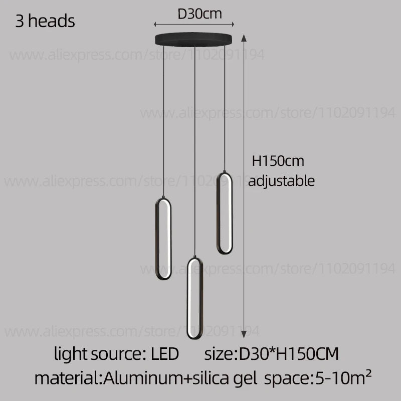 Minimalist Chandelier Nordic Hanging Modern LED Pendant Light Living Room Restaurant Villa Loft Ceiling Staircase Pendant Light
