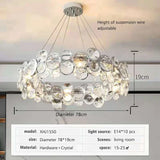 2026 New Nordic Style Chandelier Luxury LED Crystal Pendant Lights for Living Room Modern Lamp for Romantic Bedroom Dining Room