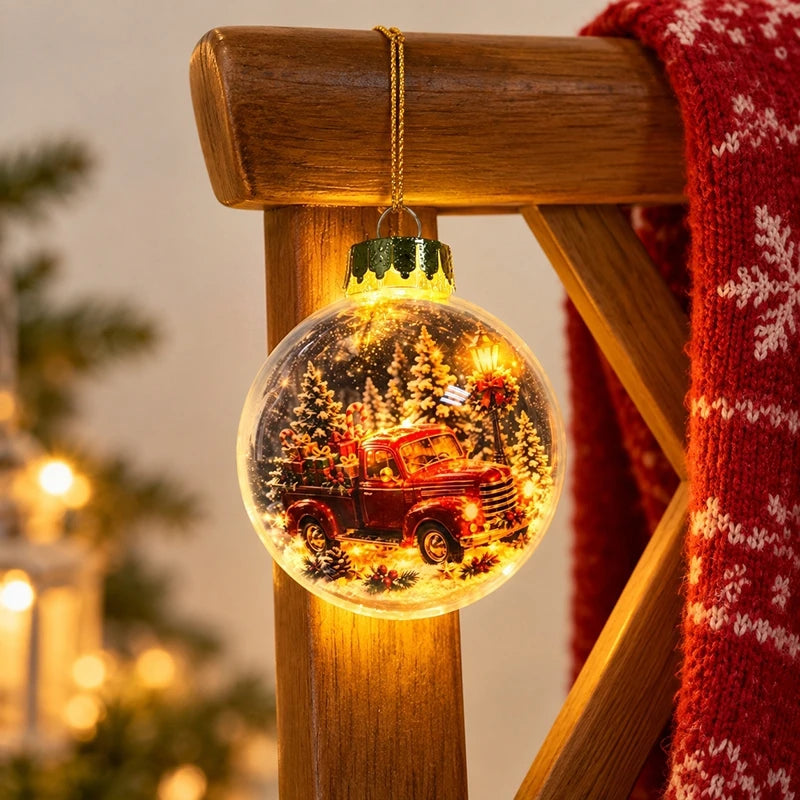 Glowing Christmas Snow Globe Christmas Decorations 2026 Xmas Tree Santa Christmas Bell Christmas Accessories Navidad Gifts