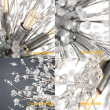 Modern Chrome Bedside Crystal Pendant Lamp Chandelier Light Round Crystal Hanging Chandelier For Bedroom Living Room Dining Room