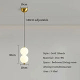 Bedroom Bedside LED Pendant Lights Ceiling Lamp for Living Dining Room Restaurant Indoor Lighting Decor PVC Ball Fixture Modern