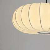 Nordic Simple White Silk LED Pendant Light - Modern Textile Ceiling Hanging Lamp Fixture for Dining Table, Coffee Table, Tea Room & Bedroom