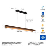 Designer Of The Hanging Lamp In The Tea Room Solid Wood Vintage Style Restaurant Bar Counter Minimalist Study Single Strip Lamp