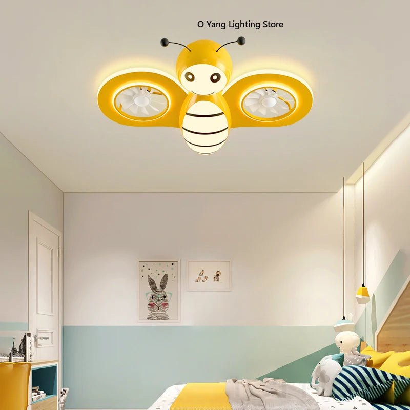 New Ceiling Fan Lights, Children's Bedroom Dining Room Ceiling Fan Lights, Ceiling Lights with Led Lights Indoor Lighting