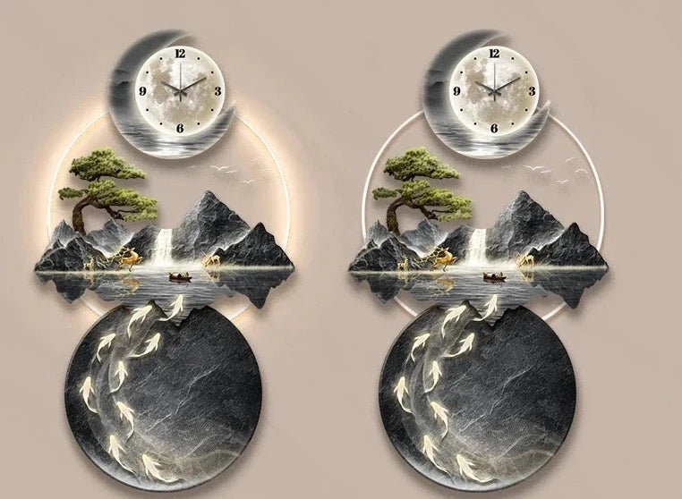 Art Mural Wall Clocks Luxury Interior Aesthetic Creative Wall Watch Minimalist Bedrooms American Relog De Pared Wall Decors