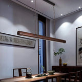 New Solid Wood Chandelier For Modern Minimalist Dining Bar Single-Line Chandelier For Tea Room Wooden Long Chandelier For Lounge