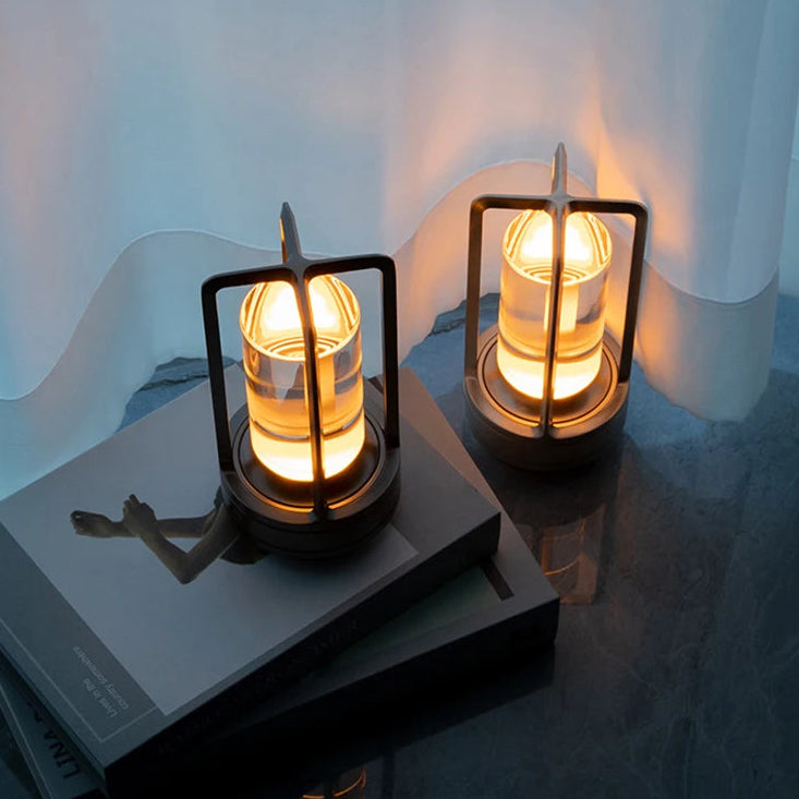 Aluminum Alloy Crystal LED Table Lamp - Rechargeable Touch Atmosphere Night Light