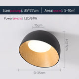 Wood Grain ceiling light Bedroom black white wood ceiling light Spain Designer Light Fixture For Study Room Designer light