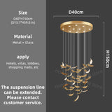 Modern Hotel Lobby Hanging Lamp Luxury Glass Led Chandeliers Customized Long Pendant Light Villa High Ceiling Chandelier Lustre