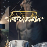 2025 New Nordic Romantic Hanging Living Room Chandelier Lights Modern Firefly Decor Pendant Lamp Round Chandelier Lustre Fixture